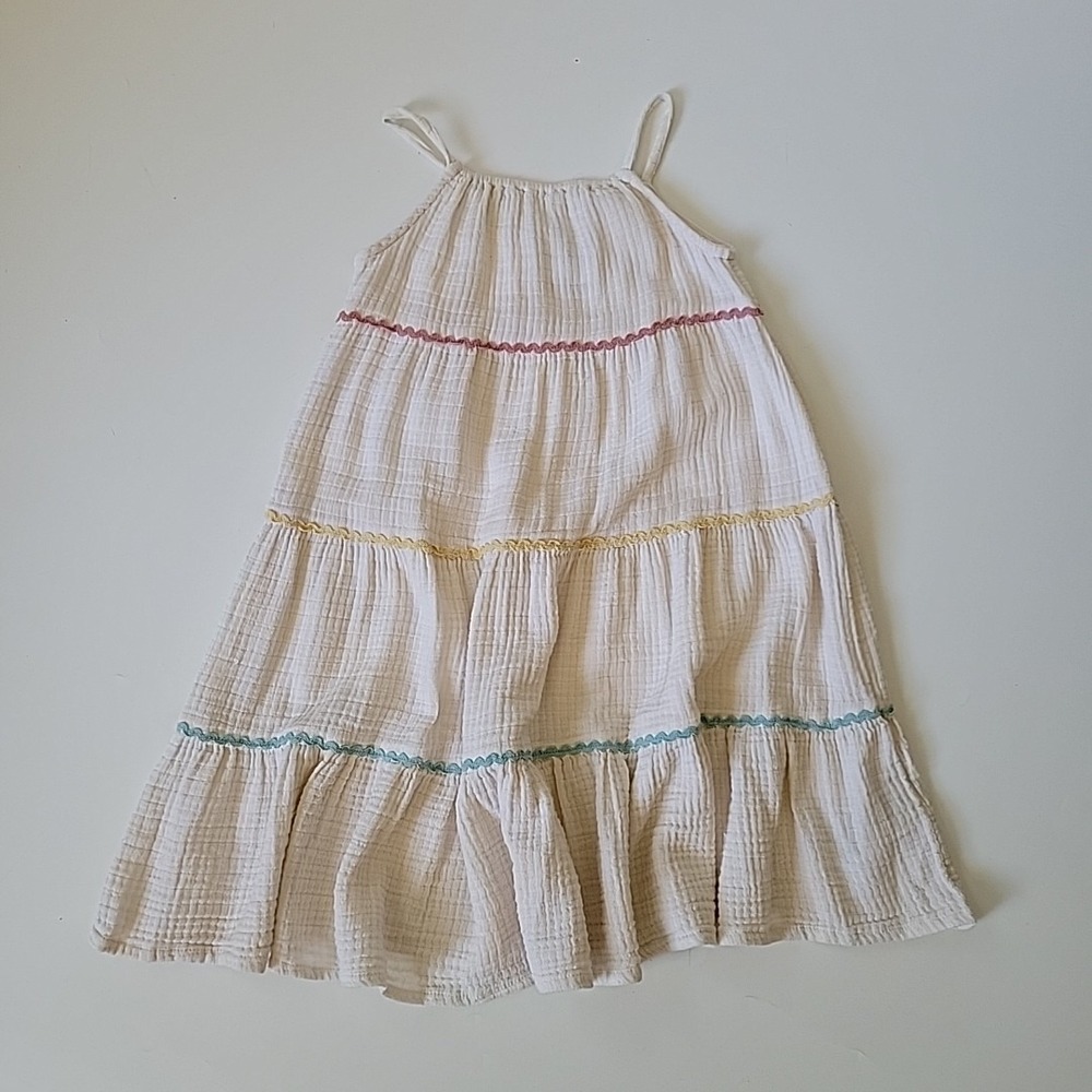 Old Navy Gauze Sundress 5T Cream A-Line Boho Casual Coastal Minimalist Summer